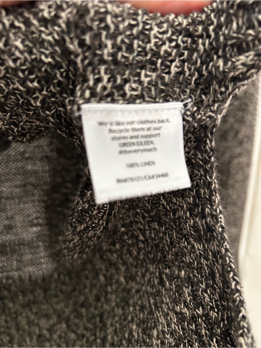 Eileen Fisher V-Neck Women's Sweater — Charcoal Gray linen - Picture 4 of 5
